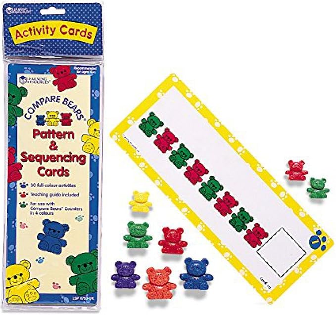 Learning Resources Three Bear Family Pattern Cards, Homeschool, Early Math Skill Learning, Bears Not Included, Ages 3+ by LearningResources