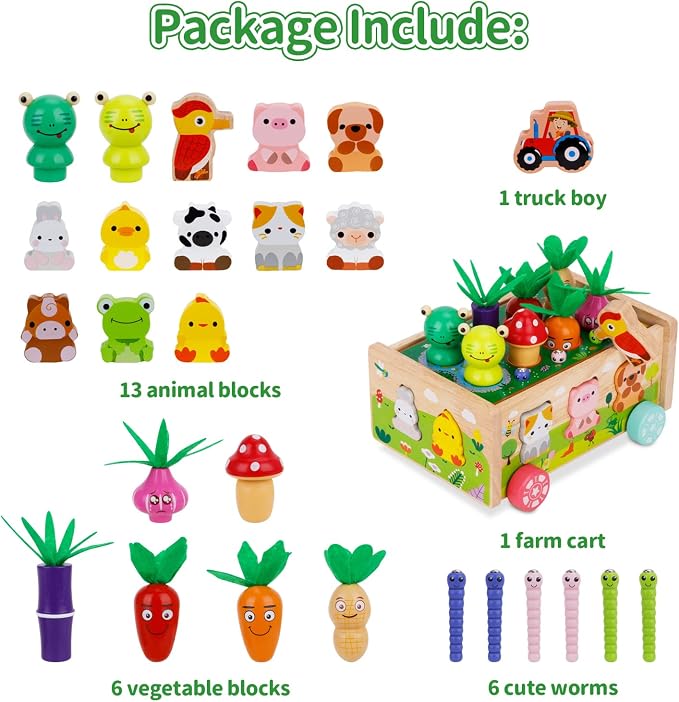 KMTJT Montessori Wooden Toddler Toys for 1 2 3 Years Old Boys Girls Gifts - Image 3