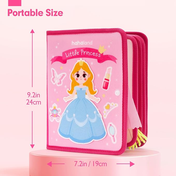 hahaland Princess Busy Book Toddlers 3-5, Dress up Pretend Play Makeup Toys - Image 9