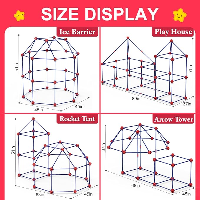 Fort Building Kit for Kids,STEM Construction Toys, Christmas & Birthday Gift for 4 5 6 7 8 9 10 11 12 Years Old Boys and Girls,Ultimate Creative Set for Indoor & Outdoors Activity,140 Pcs,Original - Image 2