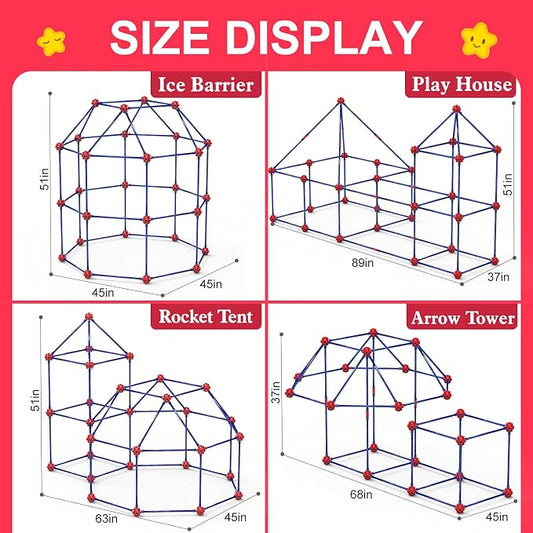 Fort Building Kit for Kids,STEM Construction Toys, Christmas & Birthday Gift for 4 5 6 7 8 9 10 11 12 Years Old Boys and Girls,Ultimate Creative Set for Indoor & Outdoors Activity,140 Pcs,Original - Image 2