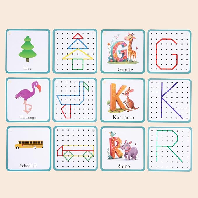 Wooden Geoboard Path Planning Educational Toy for Kids 5+ - Image 6