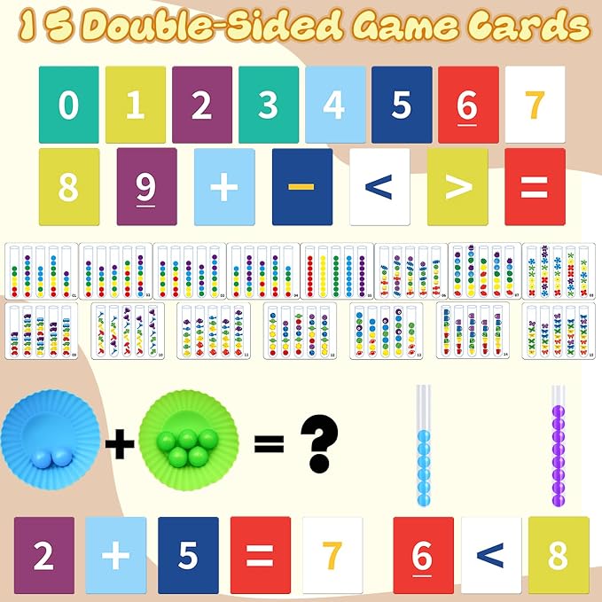 Counting and Color Sorting Toys for Toddlers, Clip Bead Matching - Image 3
