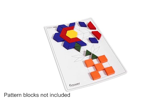 LEARNING ADVANTAGE Pattern Block Cards - Set of 20 Double-Sided Cards - Early Geometry for Kids - Teach Creativity, Sequencing and Patterning - Image 3