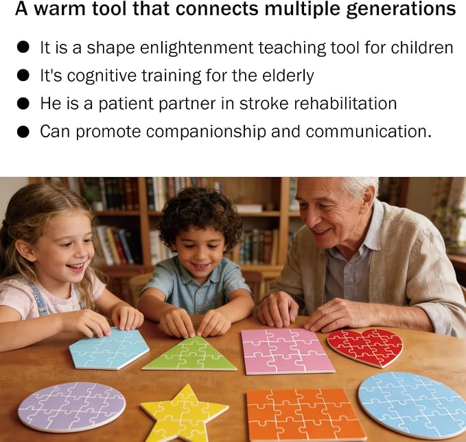 8 Set Geometric Shape Puzzle Color-Coding Math Cards Multi-Shaped Recognition Learning Tools Pattern Matching Sorting Challenges Crad of Elderly Cognitive Exercise Activities - Image 3
