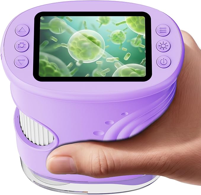 4K 1000X Handheld Digital Microscope for Kids with 2.0" IPS Screen(Purple) by ASPOVENTOYS