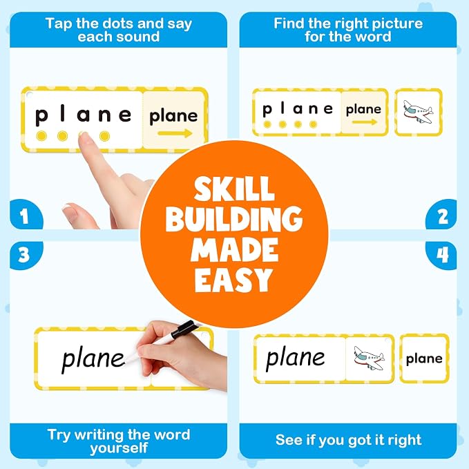 120 Words & Phonics Puzzle, 2 in 1 CVC & Blends Digraphs Flash Cards - Image 7