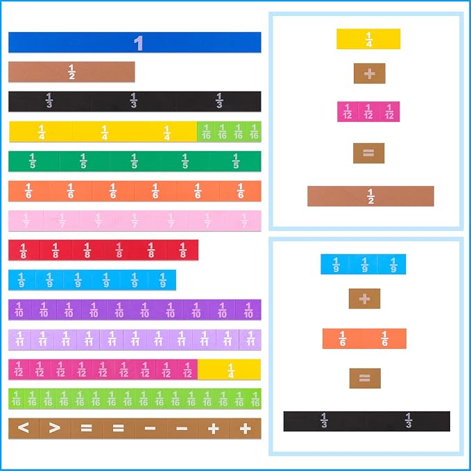 Meetory 180pcs Magnetic Fraction Tiles Circles, Rainbow Math Manipulatives Set for Preschool Elementary School Teacher, Prefect Classroom Learning Tools, Homeschool Supplies - Image 4