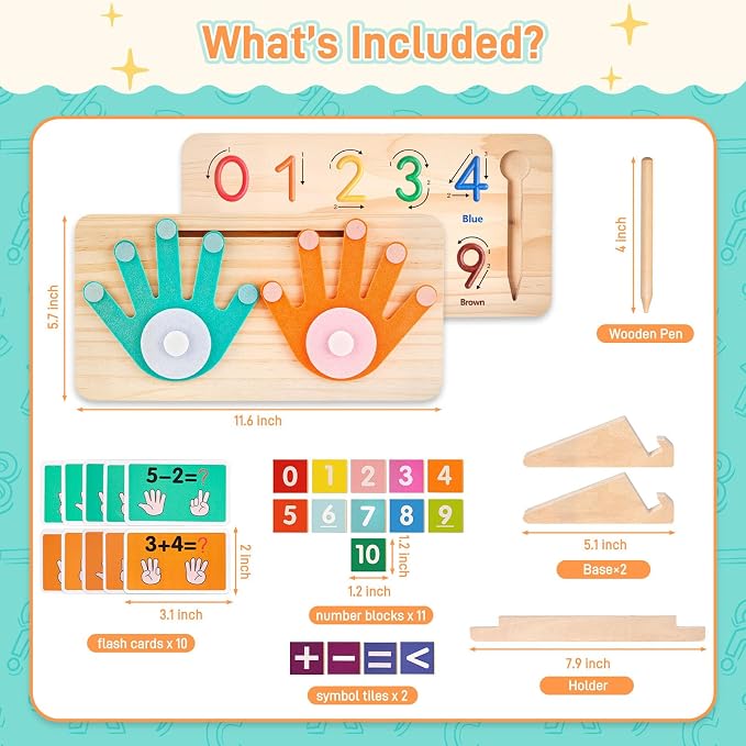 LovesTown Montessori Finger Counting Math Manipulative, Number Blocks Toys - Image 2