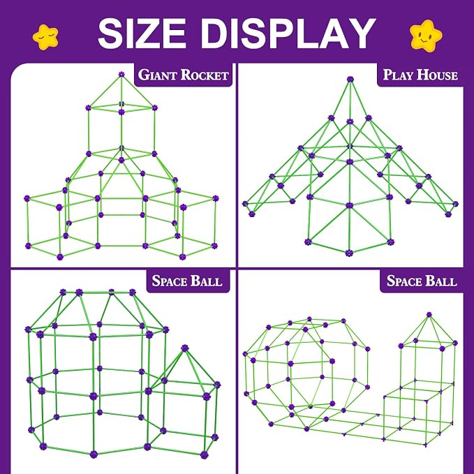 Glow In The Dark Fort Building Kit for Kids,STEM Construction Toys, Educational Gift for 3 4 5 6 7 8 9 10 11 12 Years Old Boys and Girls,Ultimate Creative Set for Indoor & Outdoors Activity,200 Pcs - Image 3