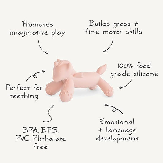 mushie Silicone Baby Teether Toy | Unicorn Figurine Teether