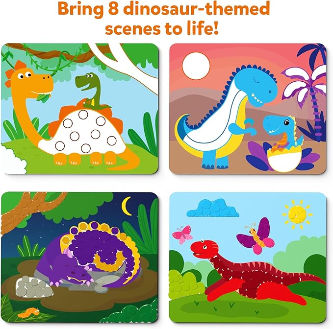 Skillmatics Dot It Sticker Art - Dinosaurs, Mess-Free Fun for Kids, 500+ Stickers, Craft Kits, DIY Scrapbooking Activity, Travel Toys, Gifts for Boys & Girls Ages 3, 4, 5, 6, 7