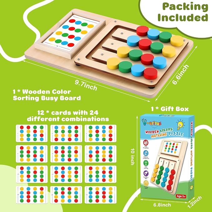 V-Opitos Color Matching Puzzle, Montessori Brain Teaser for Kids Ages 3-7 (Pack of 2) - Image 5