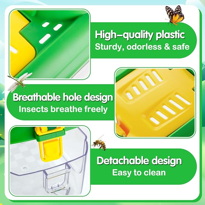 2 Sets Bug Catcher for Kids, Bug Catching Kit Gifts with Butterfly Net Toys - Image 5