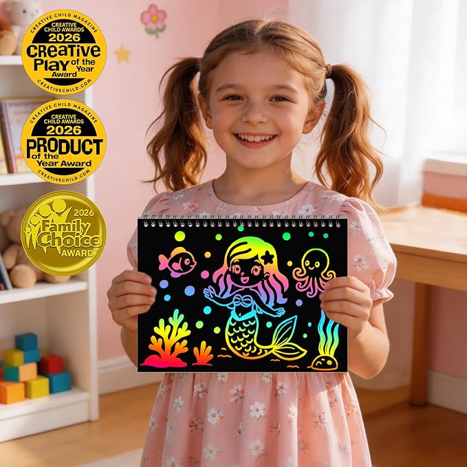 ZMLM Scratch Paper Art-Crafts Gift: 2 Pack Rainbow Notebooks Supplies Toys - Image 5