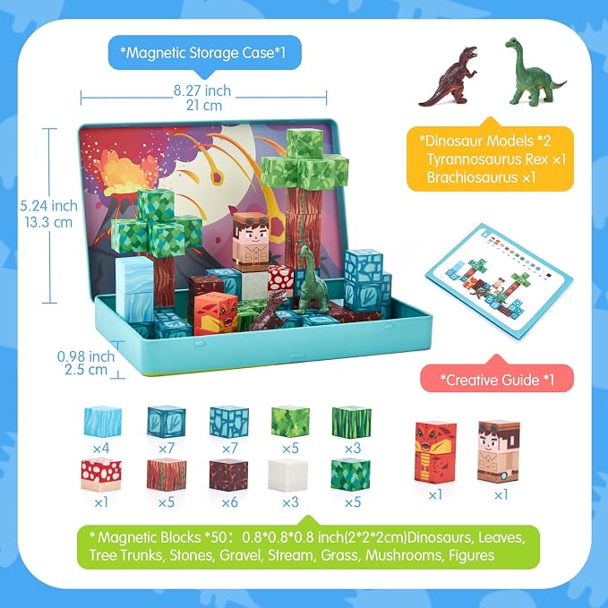 hahaland Mini Magnetic Blocks Travel Set with Magnetic Case for Kids 3-5 - Image 8