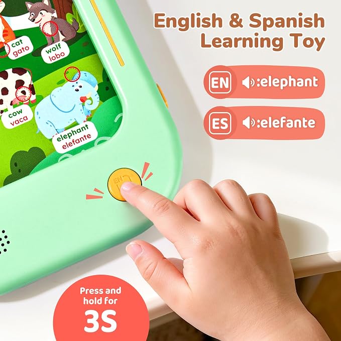 JoyCat Bilingual Kids Learning Tablet, Spanish-English Talking Flash Cards - Image 3