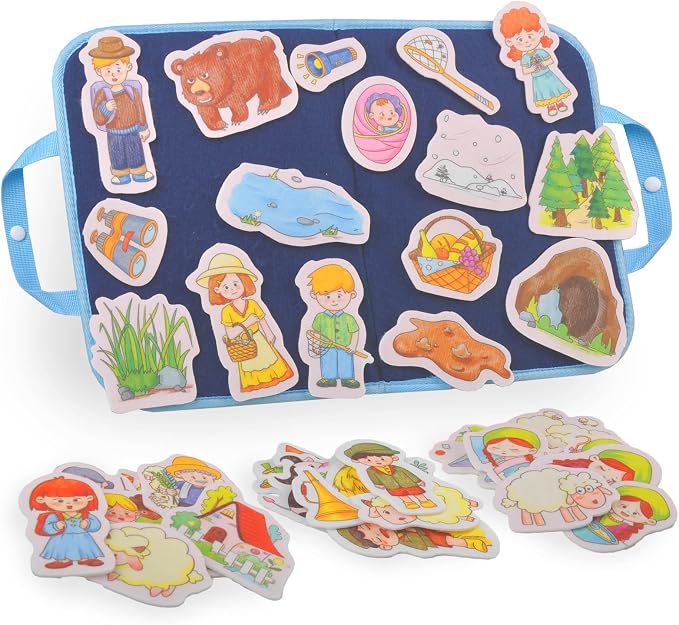 CHEFAN Felt/Flannel Board Story Set of 4, PRECUT Felt Pieces for Preschool Toddlers Circle Time,We are Going On A Bear Hunt, Mary Had A Little Lamb, Little Bo-Peep, Little Boy Blue by CHEFAN