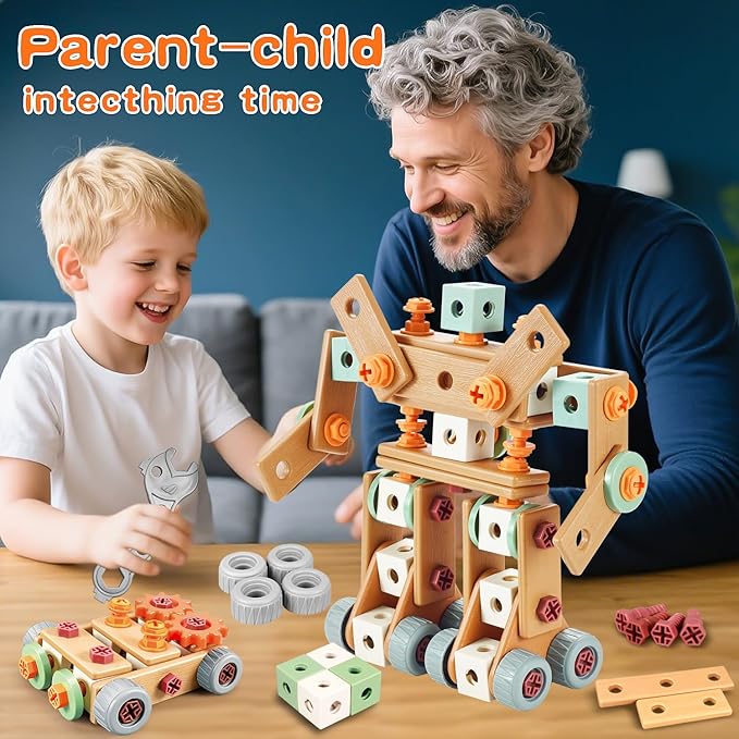 VEAIS Kids Tool Set with Drill,148Pcs Tool Set with Toolbox,STEM Montessori Toys for 3 4 5 Year Old,Pretend Play Kid Toy,Educational Construction Toy for 3-5 Year Old Boy Girl,Birthday Gift for Kids - Image 2