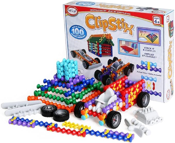 POPULAR PLAYTHINGS Clipstix Building Sticks Kit, 100 Piece, Playstix by PopularPlaythings