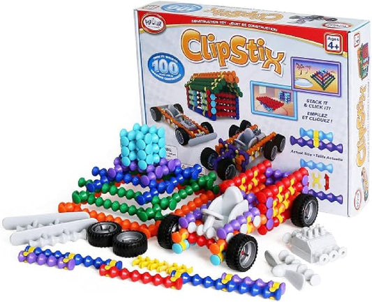 POPULAR PLAYTHINGS Clipstix Building Sticks Kit, 100 Piece, Playstix by PopularPlaythings