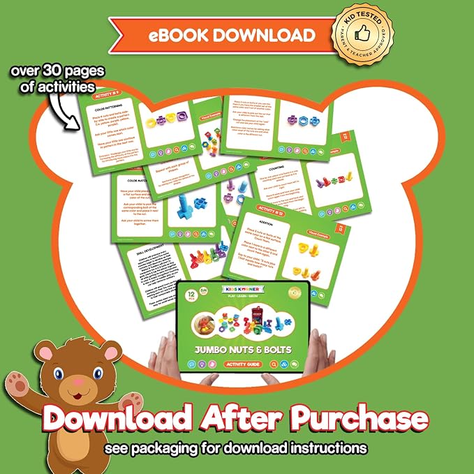 Twist & Turn Nuts n Bolts - Sort, Count, Match & Play with 12pc + eBook - Image 7