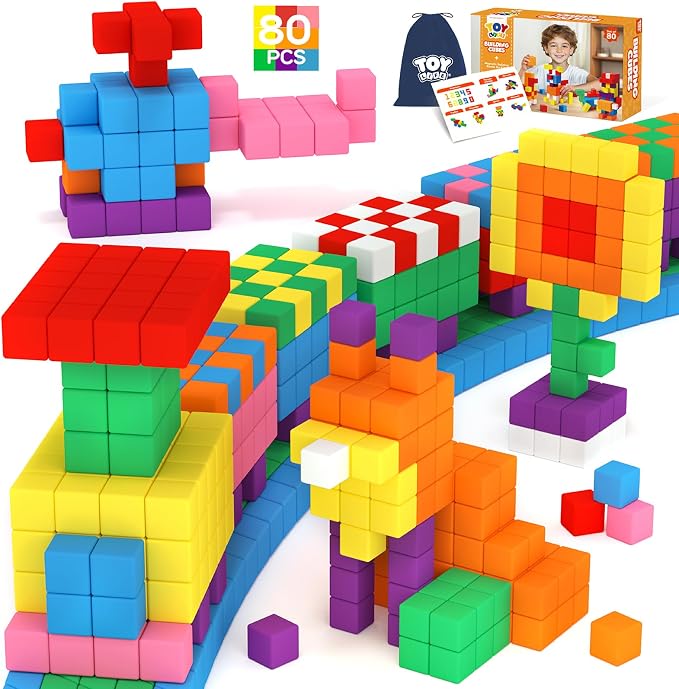 TOY Life Primary Magnetic Blocks, 80-Piece STEM Set, Ages 3-8 by TOYLife
