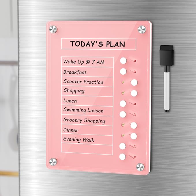 NiHome Magnetic Chore Chart with Sliders, Acrylic to Do List Planning Board by NiHome