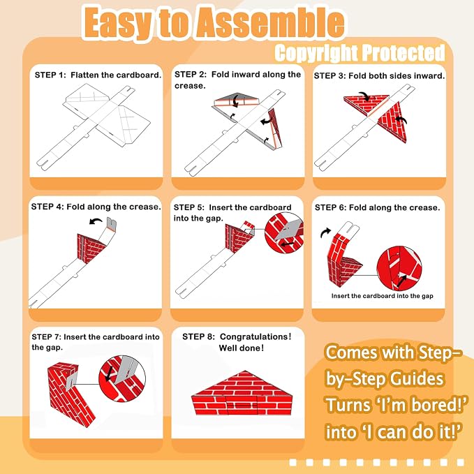 Cardboard Building Blocks for Kids 36pcs: Jumbo Gifts Heavy Duty Develop Creative Thinking Spatial Reasoning Easy to Assemble - Image 4