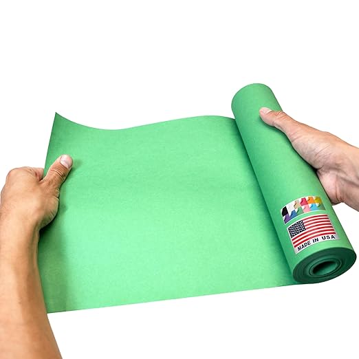 9" x 1200" USA-Made Green Kraft Paper Roll, 45 Lbs/66 GSM Thickness, American Quality Colored Roll Paper for School, Bulletin Board, Crafts - Odorless, Non-Toxic, Safe for Kids
