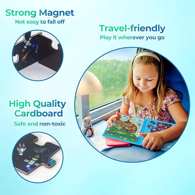 Nattork Magnetic Puzzle Book for Toddlers 3-6 Girls Boys,Map Puzzles Game for Kids Ages 3-6,Learning Magnet with Fun for 3 4 5 6 Years Old Children Boys Girls - Image 5