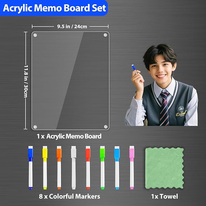 PigPotParty Acrylic Magnetic Whiteboard for Fridge, 12x9.5 Inch, 1 Pack - Image 5