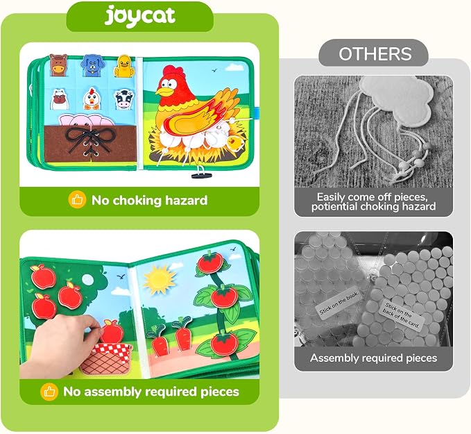 JoyCat Farm Busy Book for Toddlers 3 Year Old, Montessori Quiet Book - Image 2