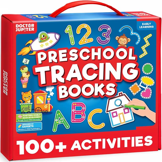 Doctor Jupiter Preschool Tracing Books for Toddlers, 3+ Year Old Kids — Learning Activity Books, Educational Toys, 100+ Wipe Clean Preschool & Kindergarten Activities by DoctorJupiter
