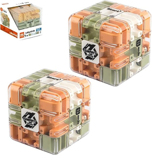 Large Labyrinth 3D Puzzles Maze Cube - Engaging Brain Teaser Toy, 3D Puzzle Maze Games, 3D Puzzle Magic Cube & Ball, Educational Focus Game Gift for Adults Teens (2pcs)