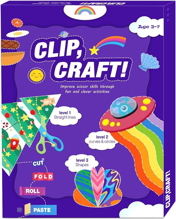 Toddler Scissor Skills Activity Book, Fun Art and Crafts for Kids 4-6 by HAOWWLAISpaceSavingHangers