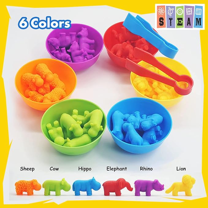 UNIQUE KIDS Counting Educational Learning Toy Set with Sorting Cups – Engaging Sensory Color Classification Training Game for Toddlers and Preschoolers Training Ages 3 and Up - Image 5