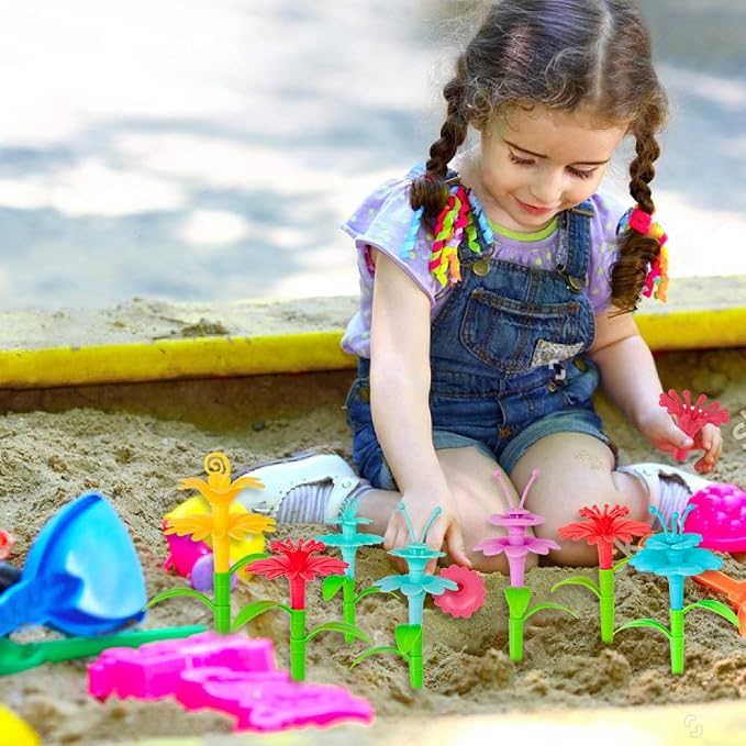 CENOVE Birthday Toys Gift for 3 4 5 6 7 Year Old Girls and Boys,Flower Garden Building Toy with Carry Box, STEM Toys for Preschool Children Educational Activity Toys - Image 3