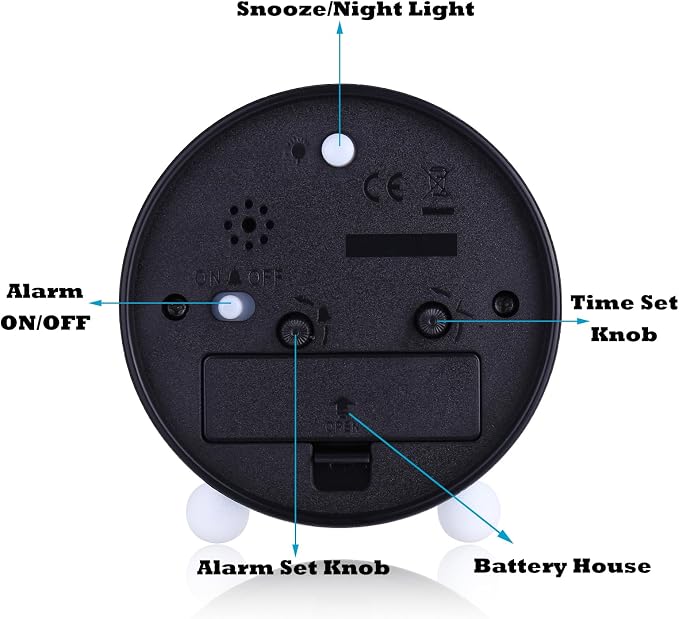 Analog Alarm Clock for Kids Learn to Tell Time with Colorful Dial, Silent Clock Movement, Battery Operated with Back-Light, for Kids,Teens, Travel and Nice Bedroom Decor (White) - Image 8