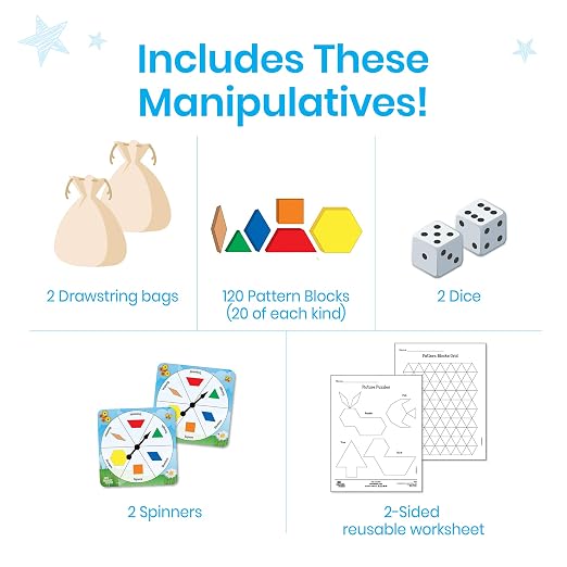 hand2mind Pattern Blocks Pop-Up Learning Activity Center, Create and Play Pattern Blocks, Foam Shapes, 3D Shapes Manipulatives, Geometric Shapes for Kids, Learning Shapes for Kindergarten - Image 2