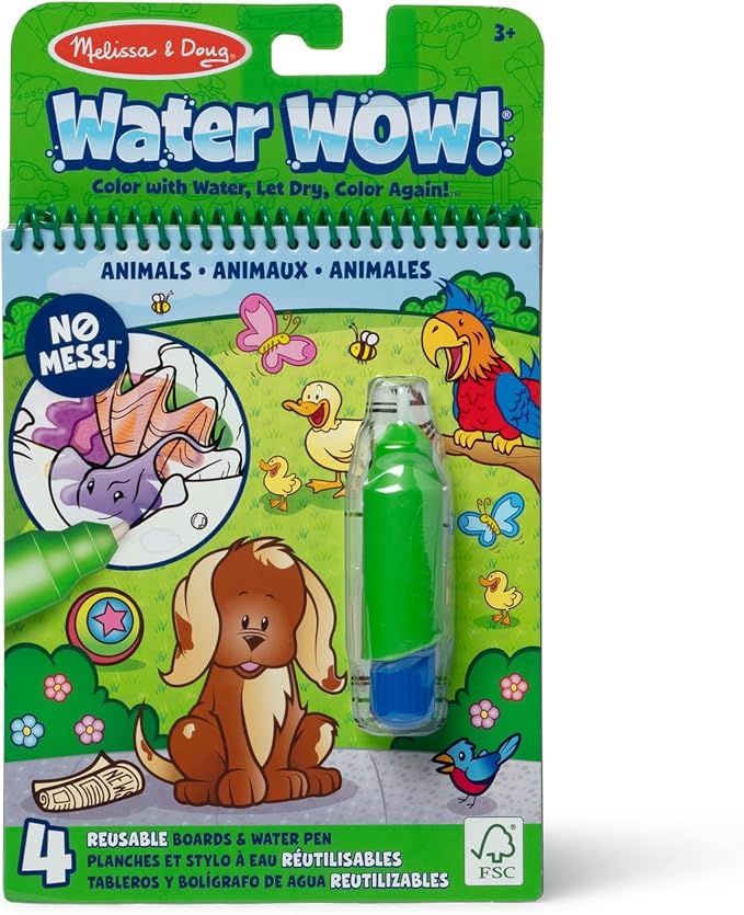 Melissa & Doug On the Go Water Wow! Mess Free Coloring Book, Reusable Water-Reveal Activity Pad, Animals, Travel Toys, Party Favors, For Toddlers & Kids Ages 3+ - FSC Certified (Pack of 6) by Unknown