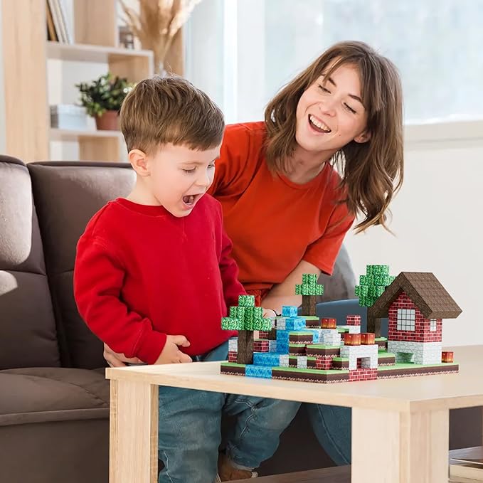 OUGUI 64PCS Magnetic Building Blocks Set for Kids Magnet Cubes Constructions Toys STEM Montessori Stacking Toy Toddlers Sensory Christmas Birthday Gifts for Boys Girls Age 3 4 5 6 7 8 9 10