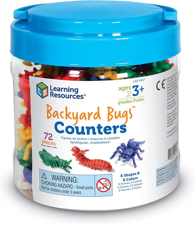 Learning Resources Backyard Bugs Counters - 72 Pieces, Ages 3+ Counting and Sorting Toys for Toddlers, Preschool Learning Toys - Image 7