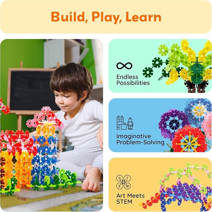 PicassoTiles Building Chips 600 Pieces Interlocking Construction Chips Creative Disc Block Toy Set STEM Learning Toys for Early Education and Child Brain Development Kids Boys Girls Age 3 and Up PTF60 - Image 4