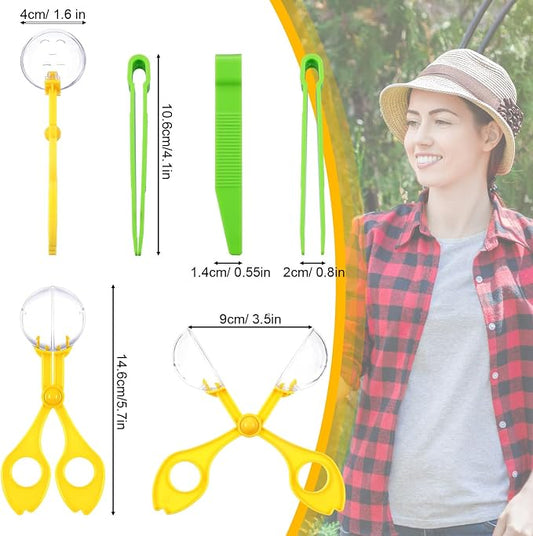Mudder 12 Pcs Sensory Bin Tools, 6 Bug Catching Tweezers & 6 Scoopers, Hands Fine Motor Tool Set, Fine Motor Skills Toys Backyard Explorer Outdoor Tool Nature Exploration Observation - Image 2
