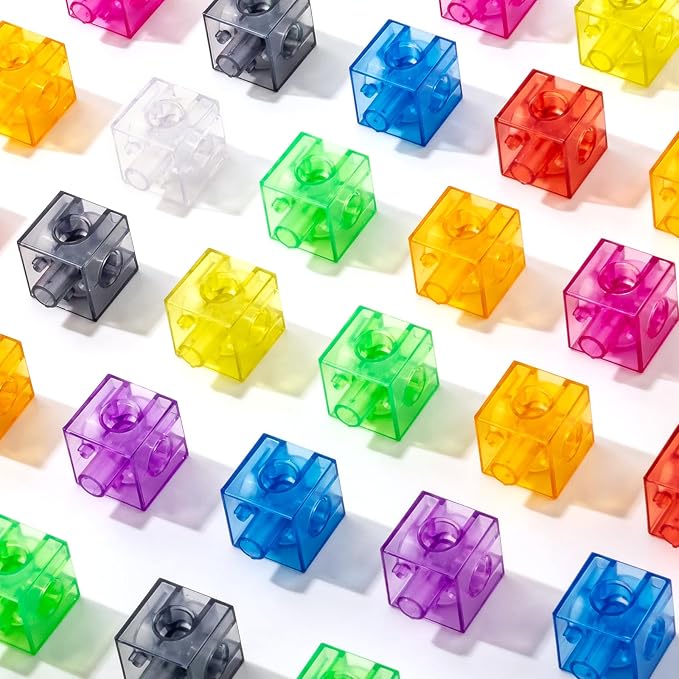 100 Pcs Translucent Linking Cubes – Light Table Manipulatives - Image 8