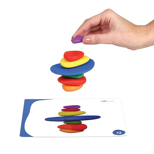 Rainbow Pebbles, Set of 36, Sorting and Stacking Stones - Image 11