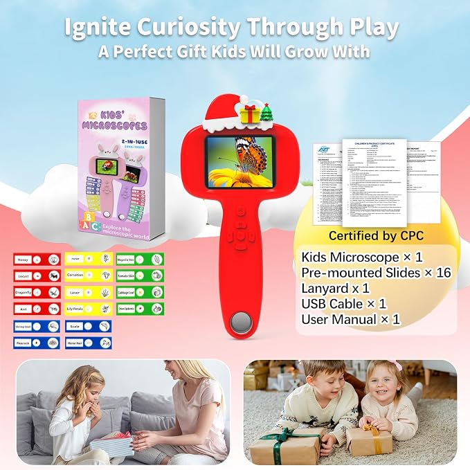 BLACKROOT Microscope for Kids, 2.4" Handheld Digital Pocket Microscope - Image 9
