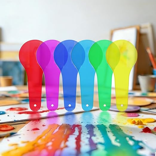 6 Pcs Transparent Color Paddles for Color Mixing and Light Experiments - Image 6
