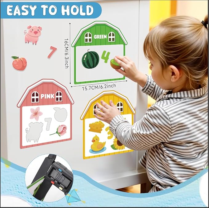 10Pcs Magnetic Color Sorting Cute Farm Animal Fridge Magnets for Toddlers - Image 3